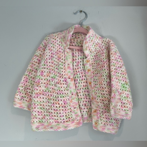 Multicolour Pastel Knit Cardigan Unbranded Estimated Fit 2T Girls - Picture 1 of 3